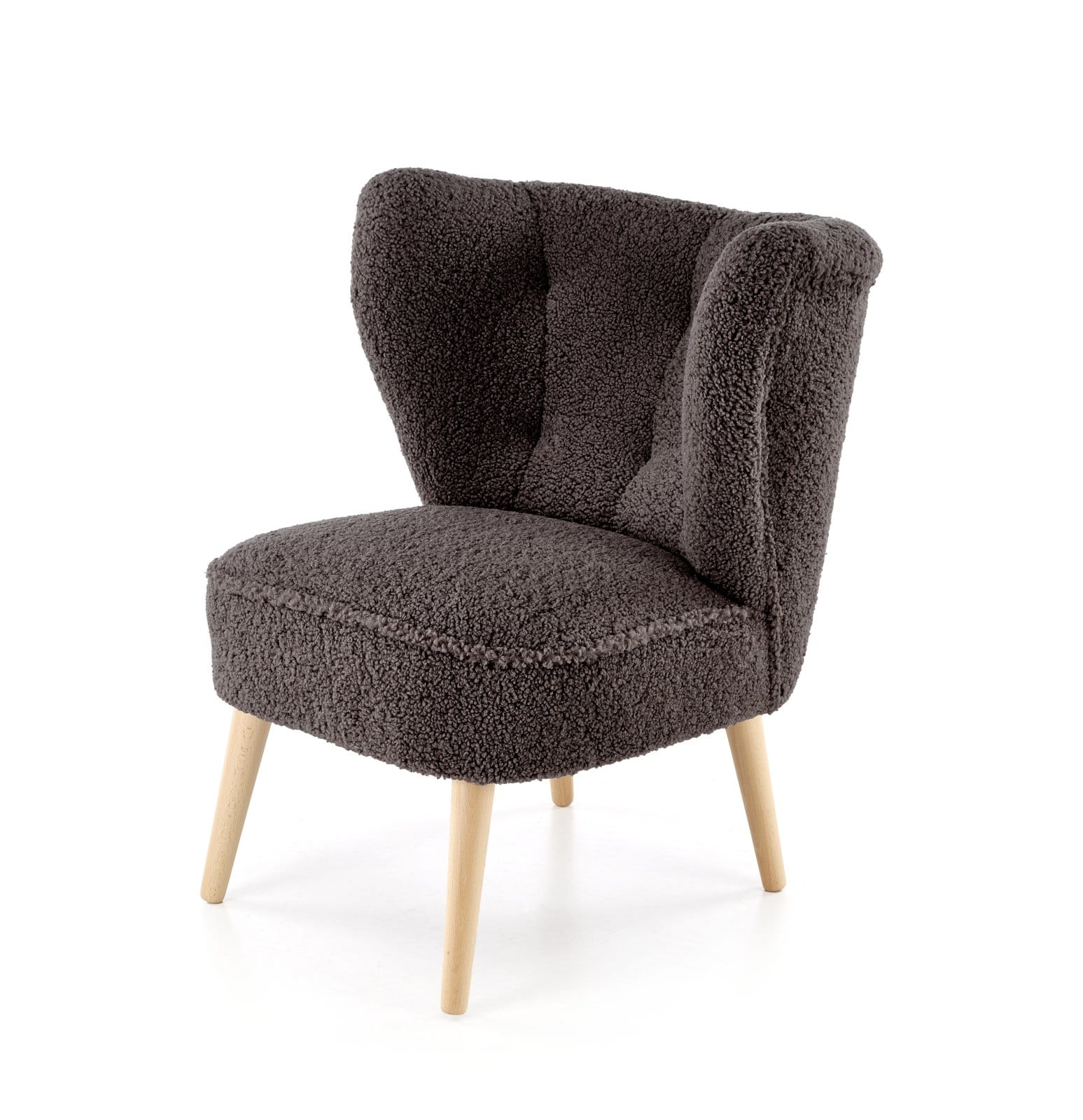 Fotoliu Roma: lemn masiv + tapițat maro închis Fotoliu Roma: lemn masiv + tapițat maro închis